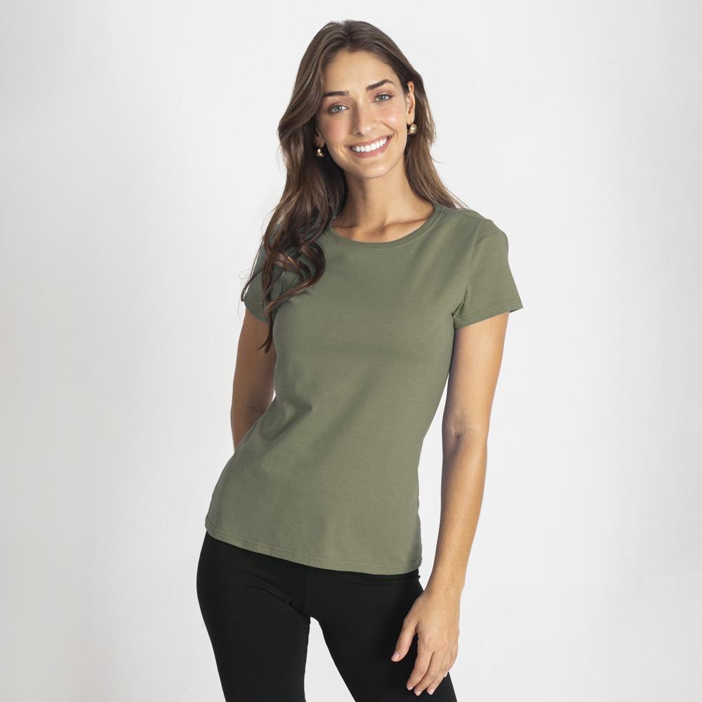 Camiseta Slim Feminina - Verde Militar
