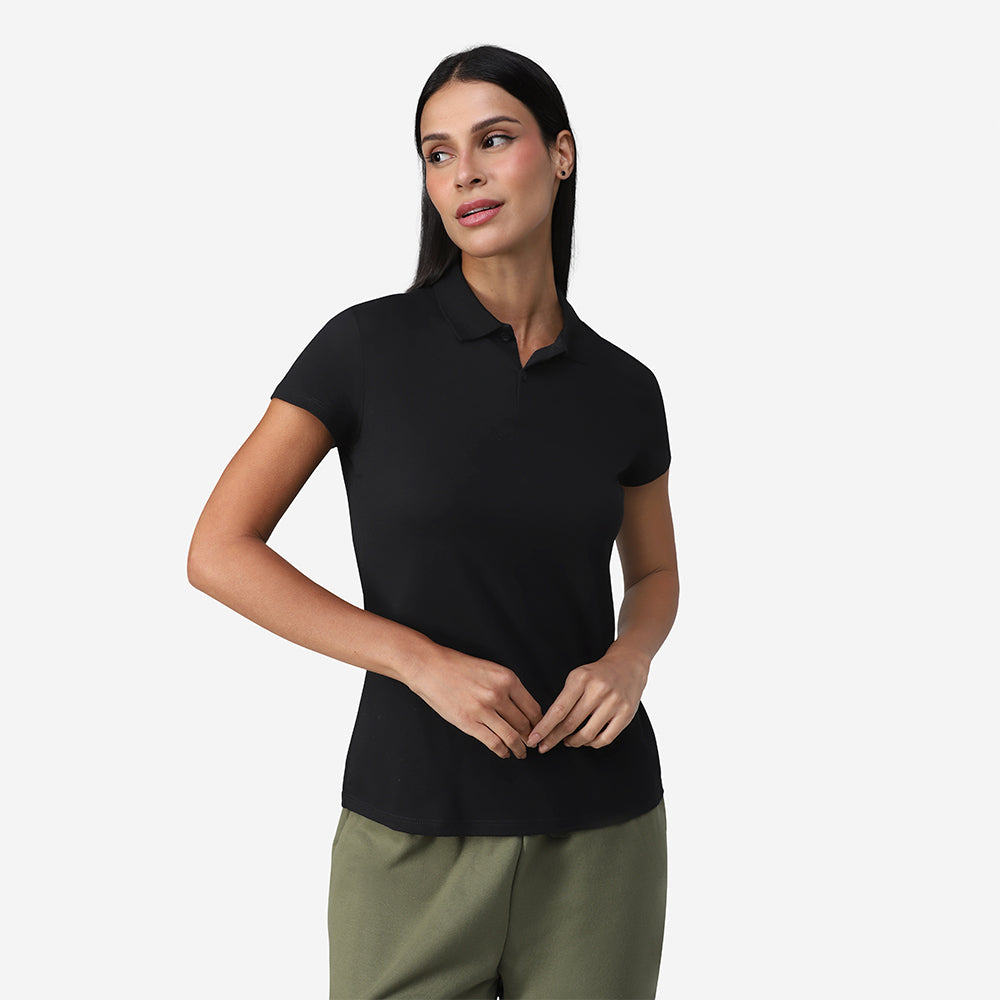 Camisa Polo Feminina - Preto