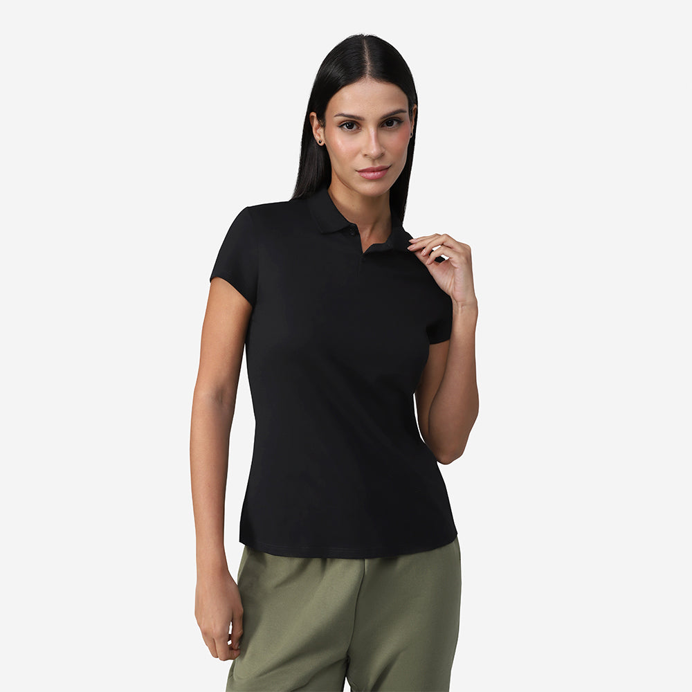 Camisa Polo Feminina - Preto