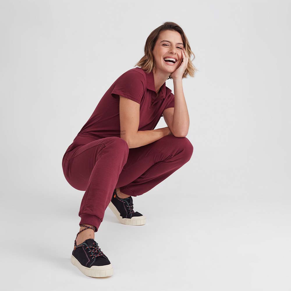 Camisa Polo Feminina - Vermelho Vinho