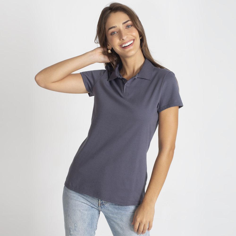 Camisa Polo Feminina - Chumbo