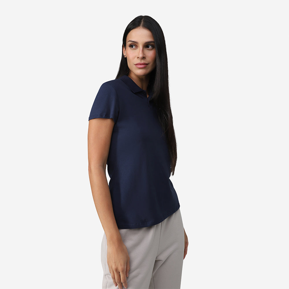 Camisa Polo Feminina - Azul Marinho