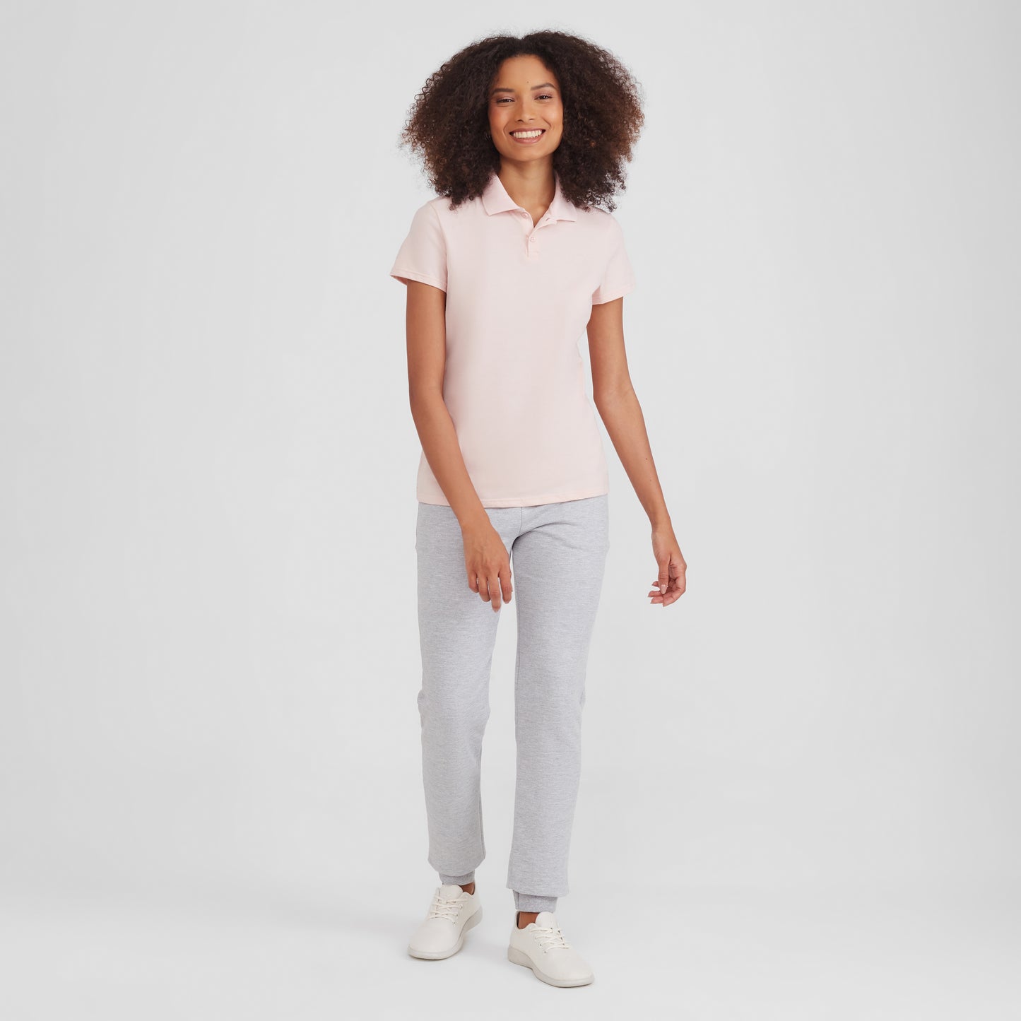 Camisa Polo Feminina - Rosa Pastel
