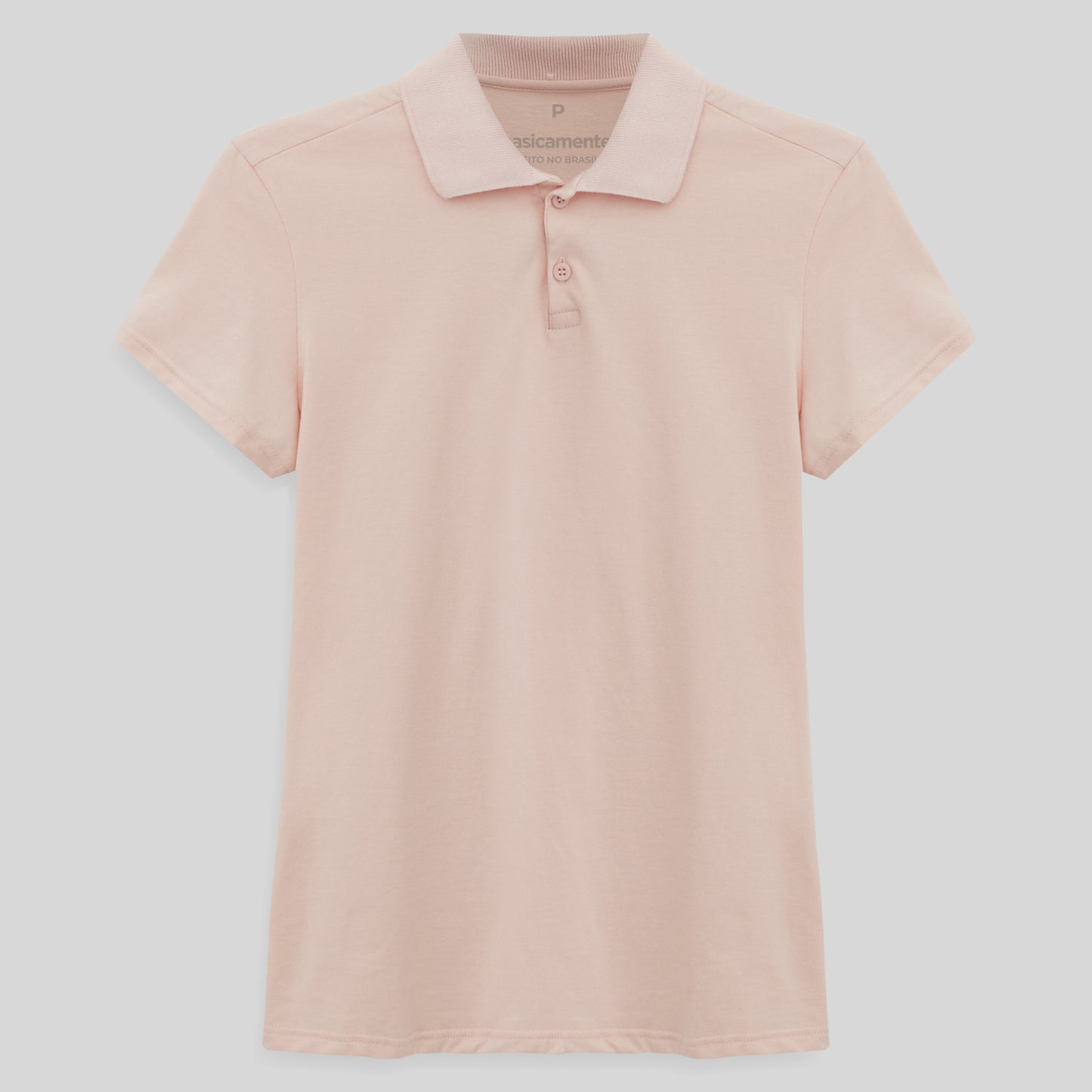 Camisa Polo Feminina - Rosa Pastel
