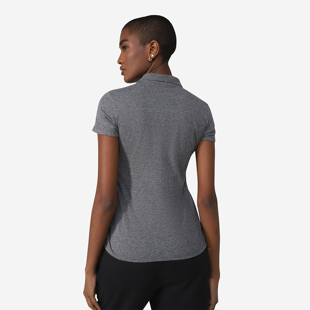Camisa Polo Feminina - Mescla Escuro
