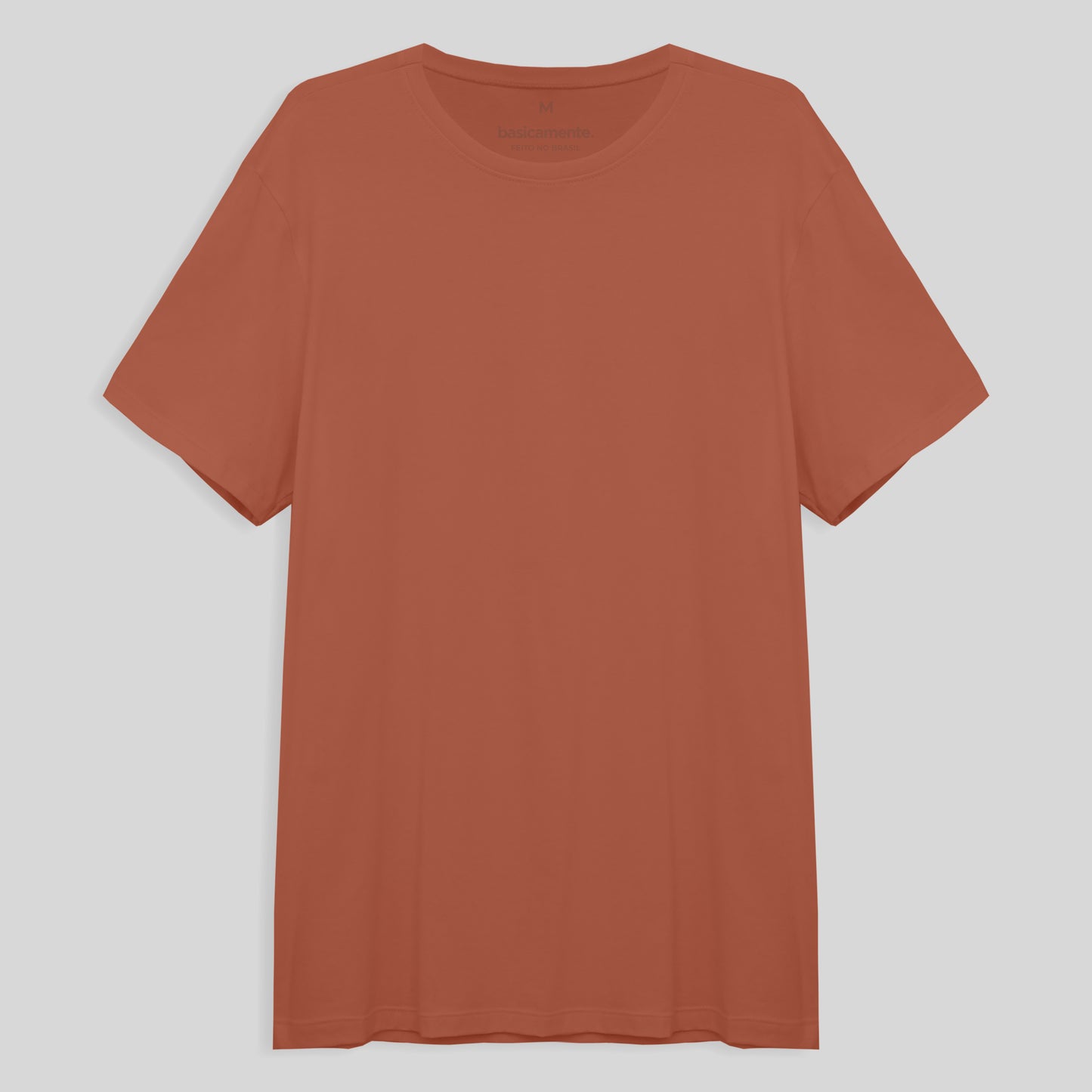 Camiseta Básica Masculina - Marrom Telha