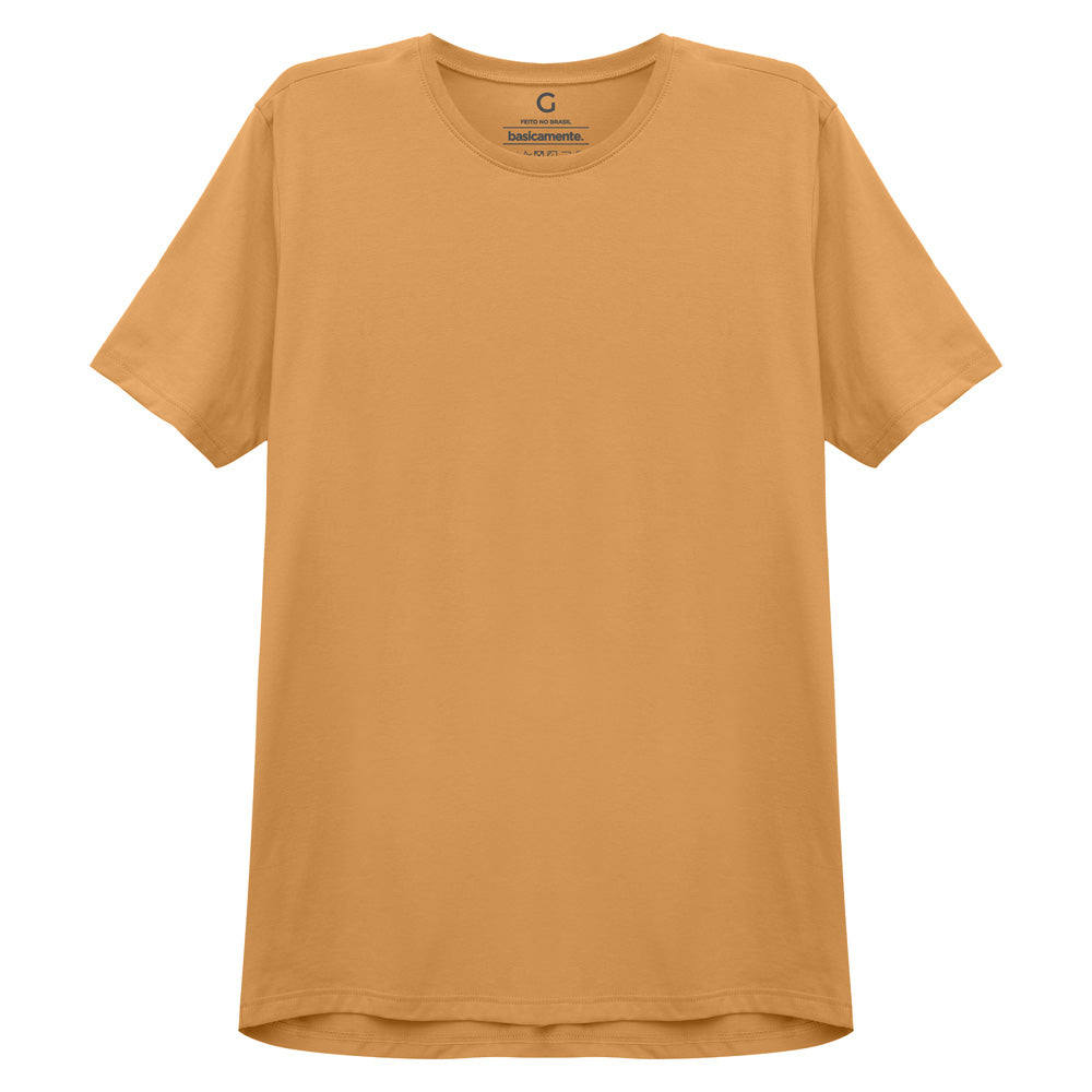Camiseta Básica Masculina - Amarelo Mostarda