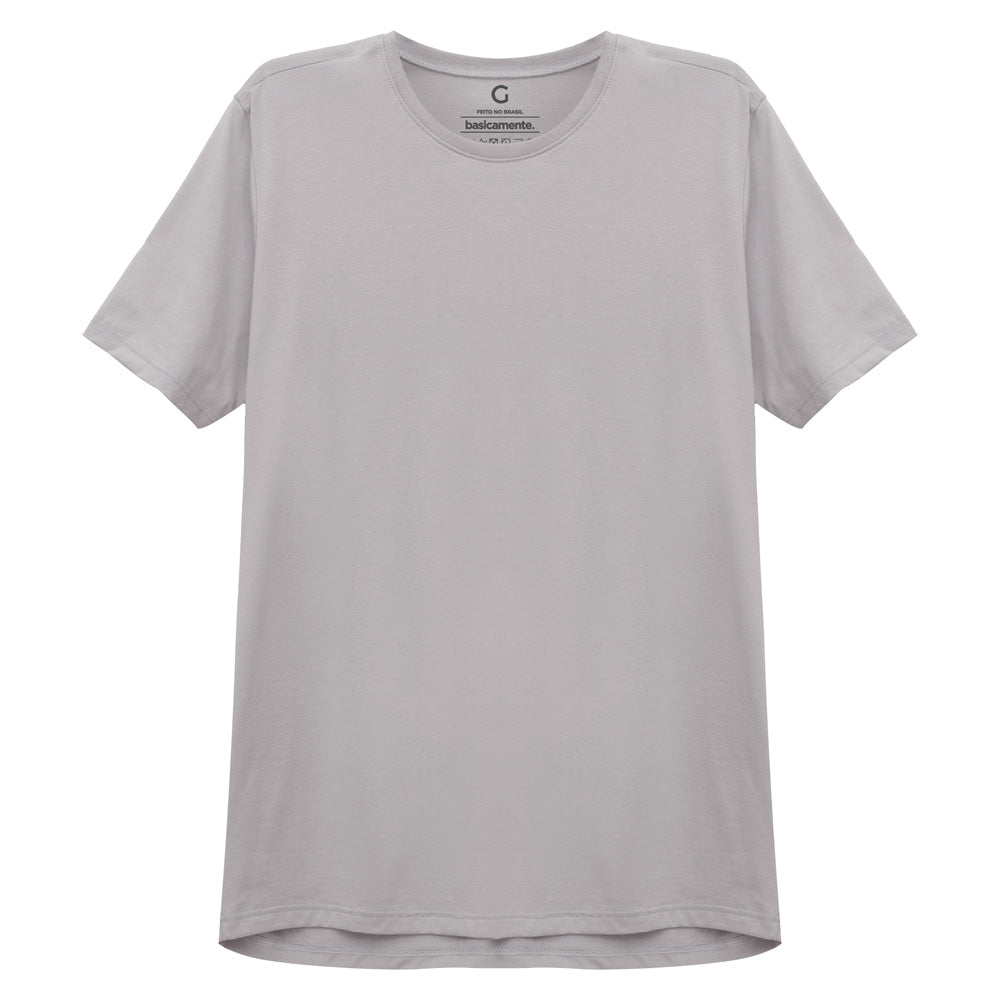 Camiseta Básica Masculina - Cinza Areia