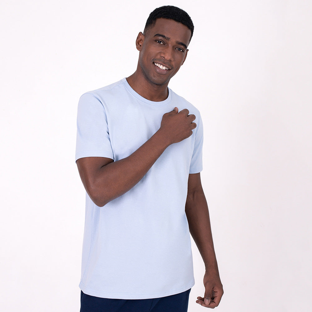 Camiseta Básica Masculina - Azul Capri
