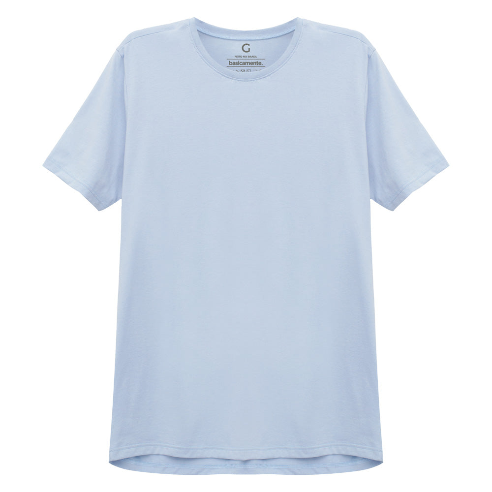 Camiseta Básica Masculina - Azul Capri
