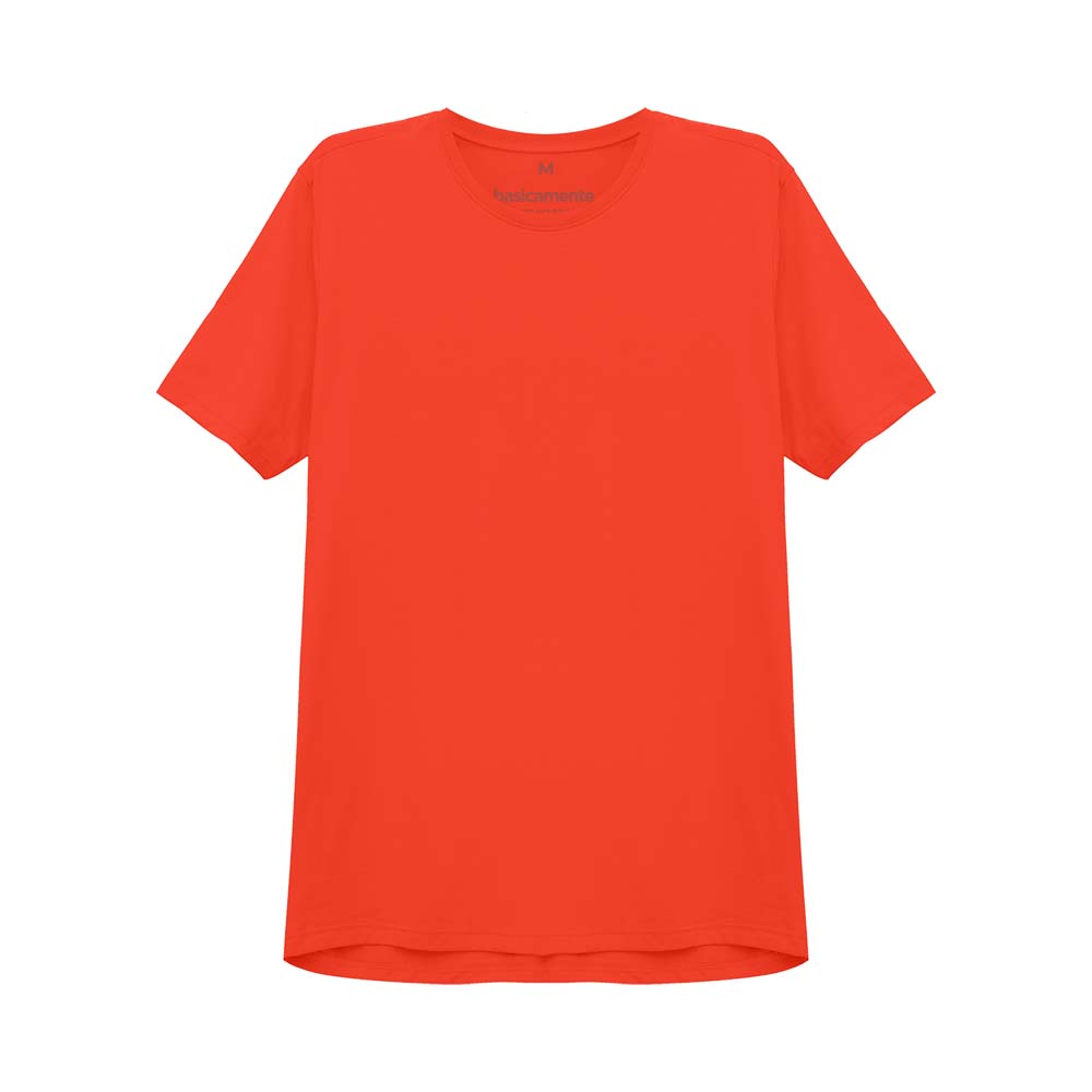 Camiseta Básica Masculina - Tangerina