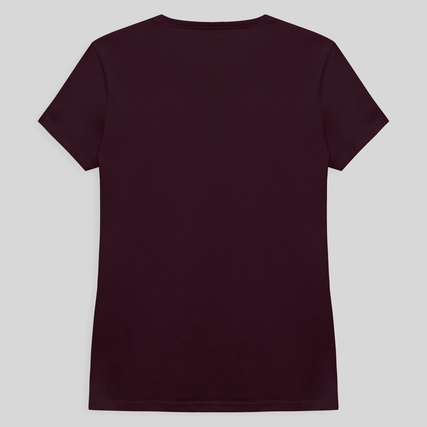 Camiseta Slim Gola V Feminina - Vermelho Vinho