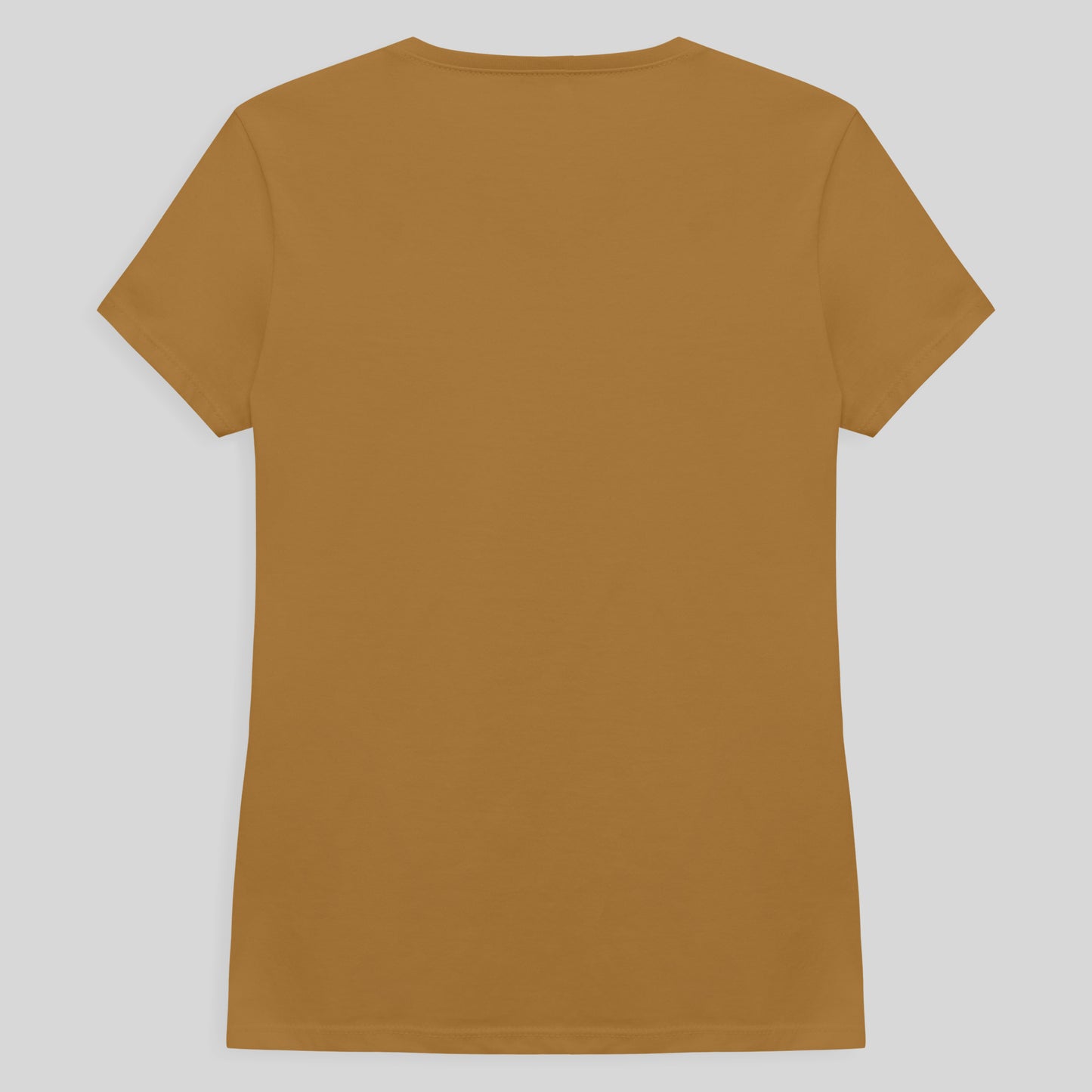 Camiseta Slim Gola V Feminina - Ocre