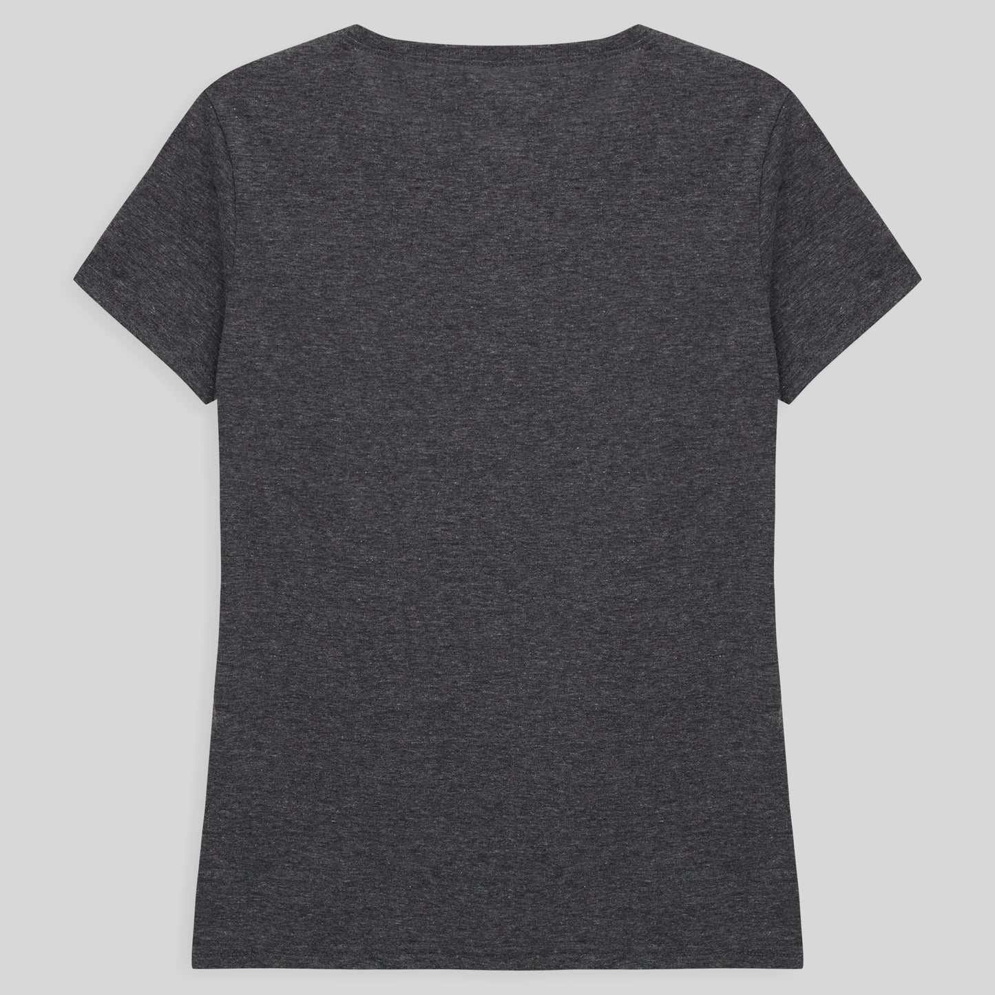 Camiseta Slim Gola V Feminina - Mescla Escuro