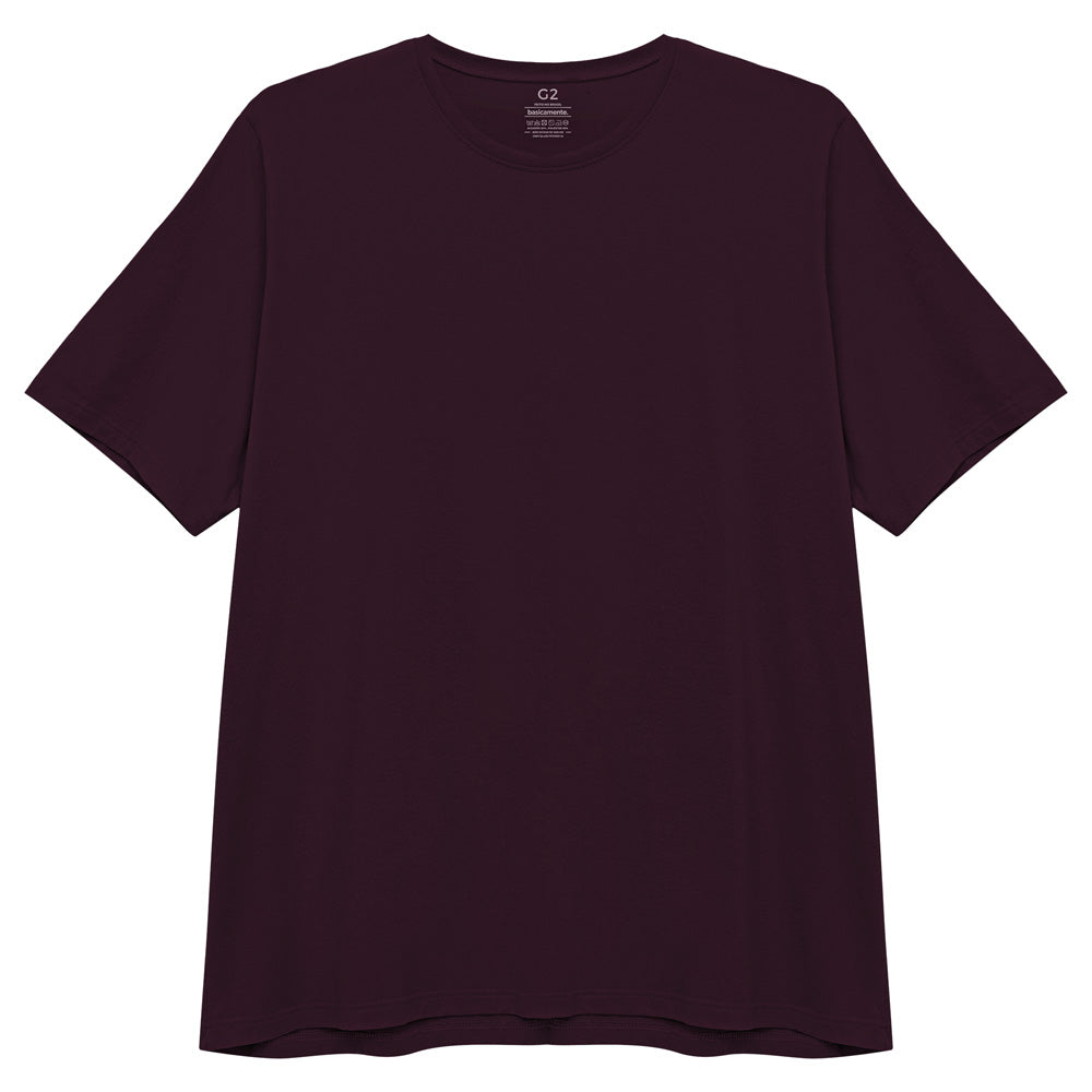Camiseta Básica Plus Masculina - Wine