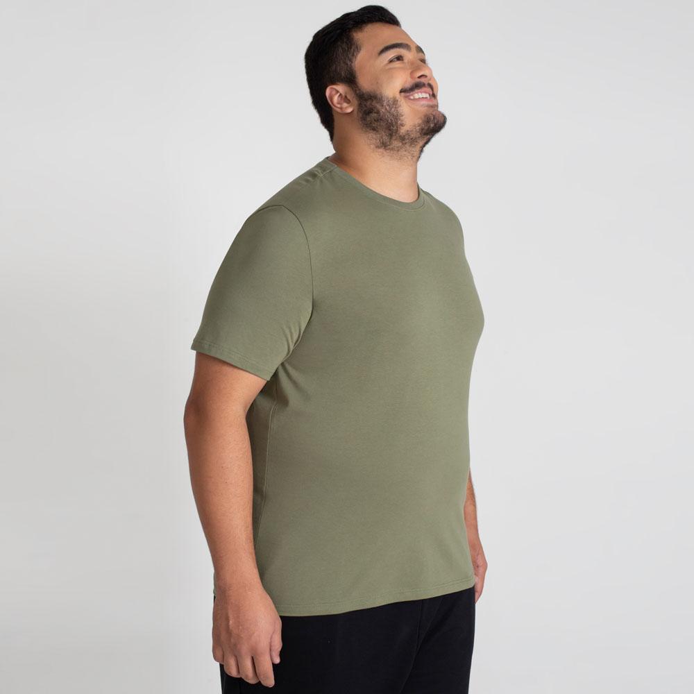 Camiseta Básica Plus Masculina - Verde Militar