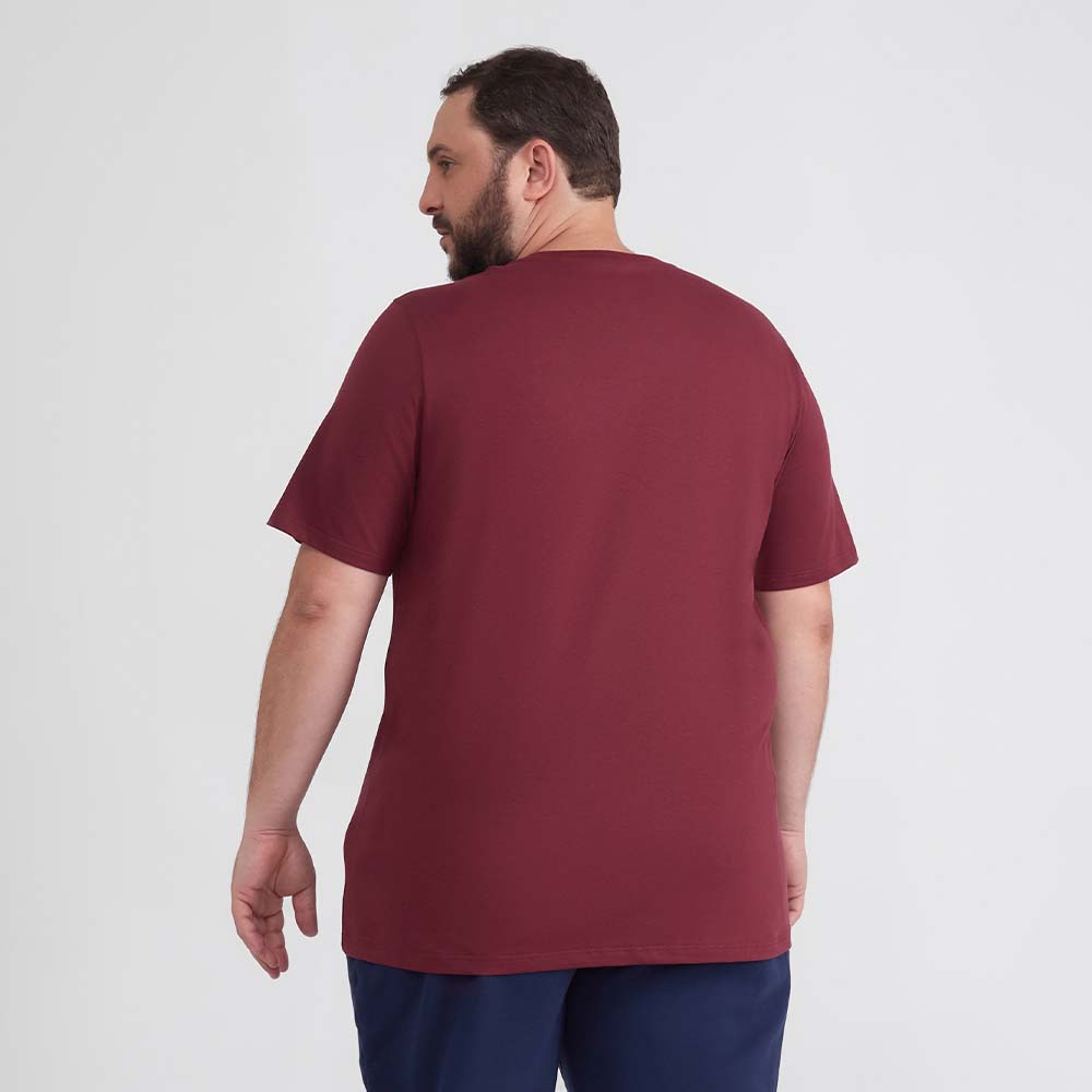 Camiseta Básica Plus Masculina - Vermelho Vinho