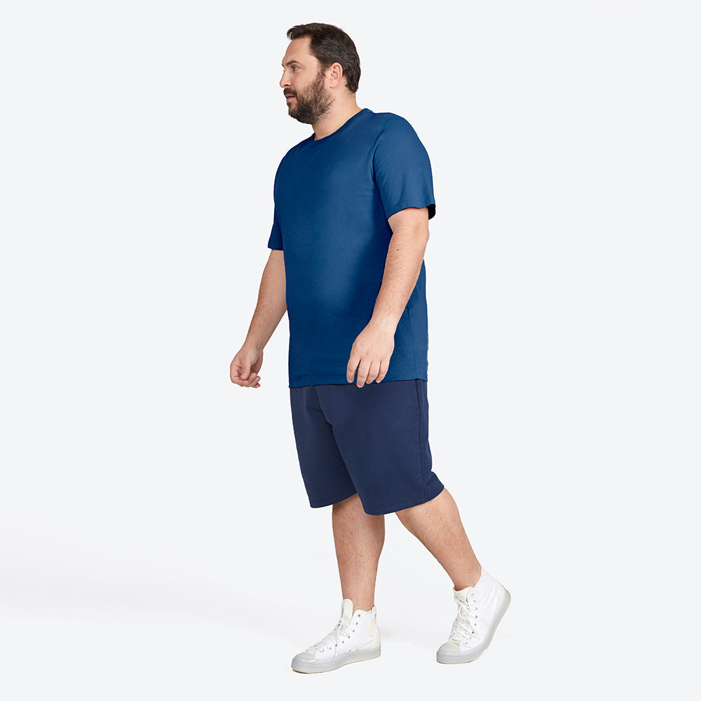 Camiseta Básica Plus Masculina - Azul Indigo