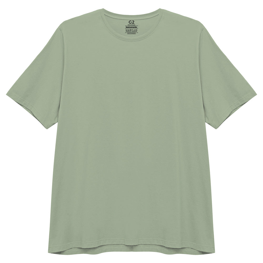 Camiseta Básica Plus Masculina - Verde Oliva