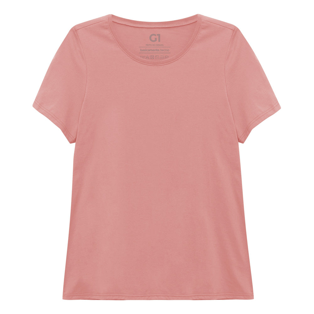 Camiseta Babylook Algodão Premium Plus Feminina - Rose
