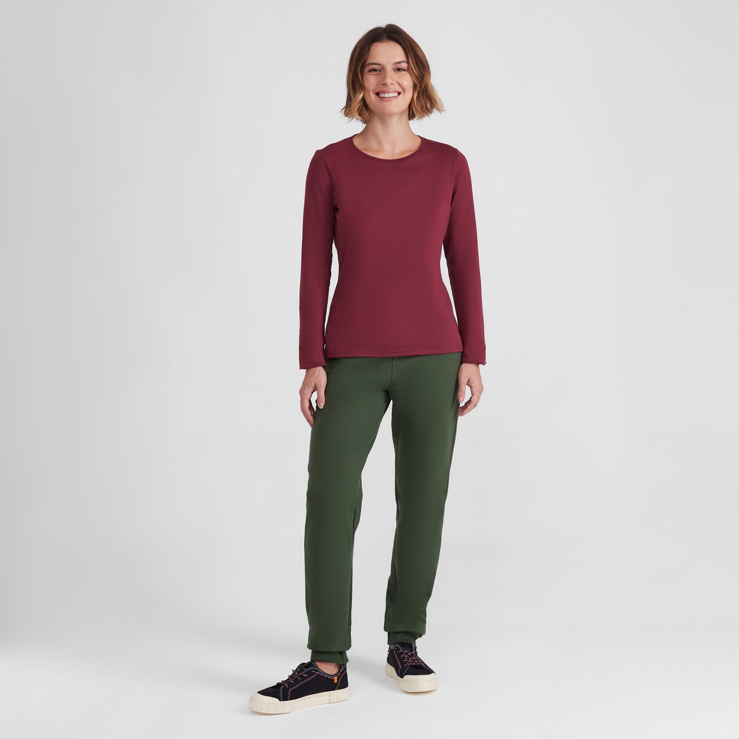Camiseta Babylook Algodão Premium Plus Feminina - Vermelho Vinho