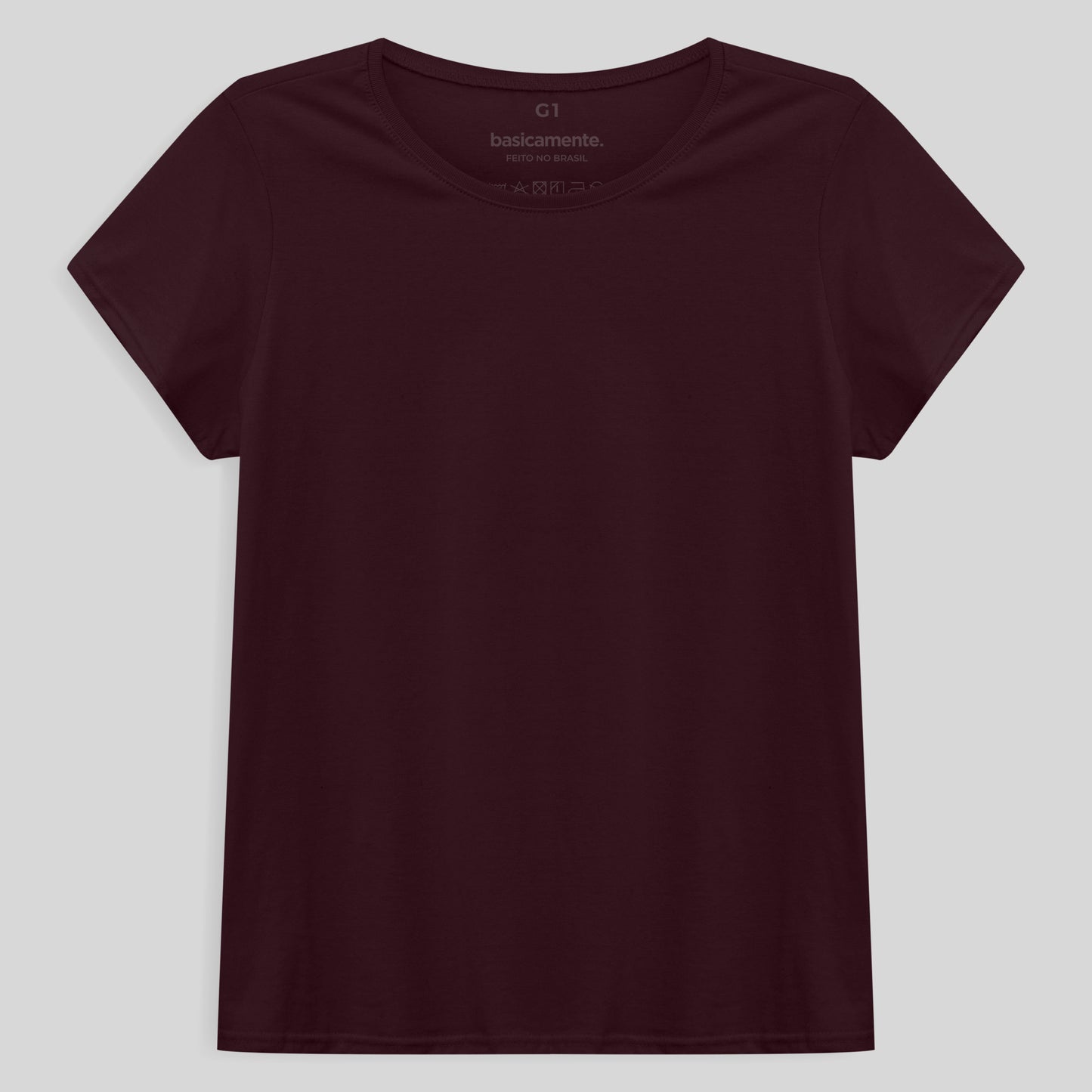 Camiseta Babylook Algodão Premium Plus Feminina - Vermelho Vinho