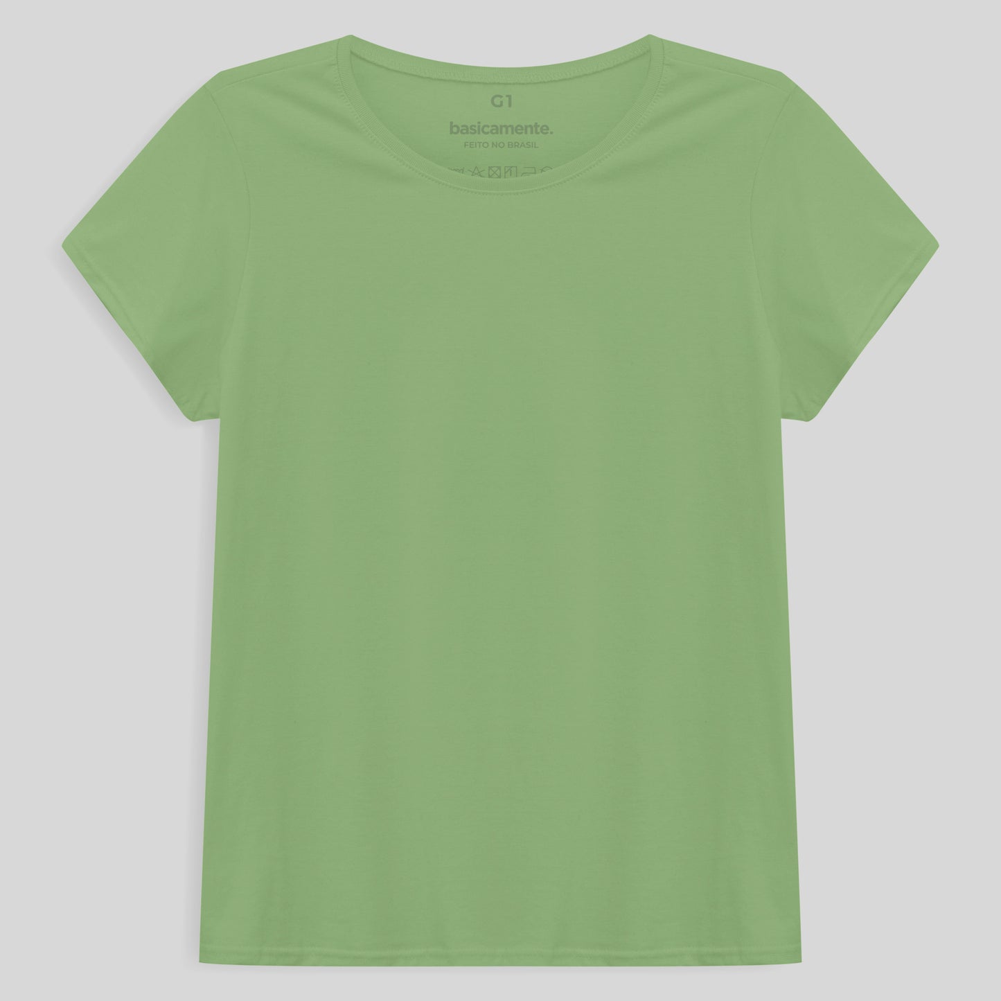 Camiseta Babylook Algodão Premium Plus Feminina - Verde Jade