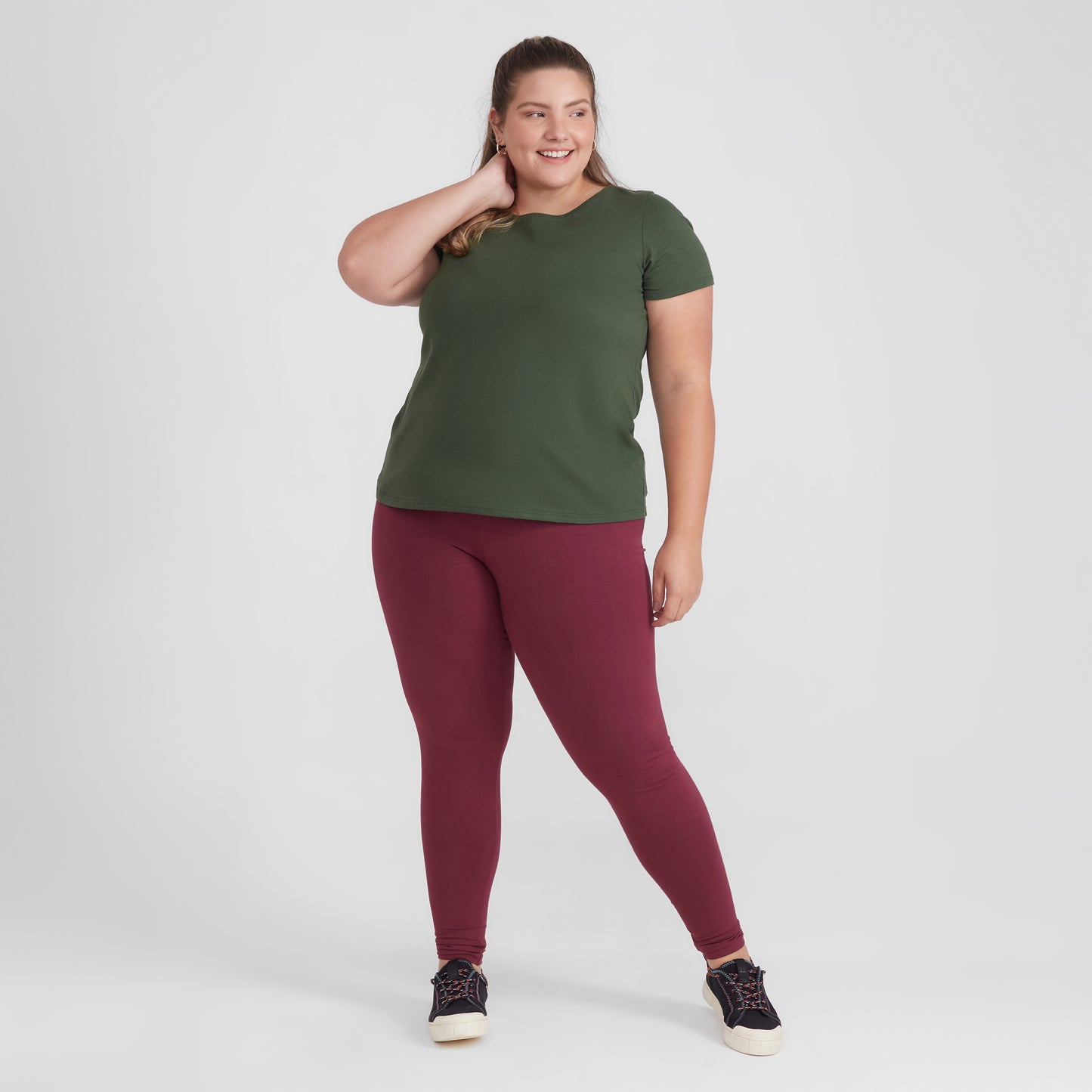 Camiseta Babylook Algodão Premium Plus Feminina - Verde Selva