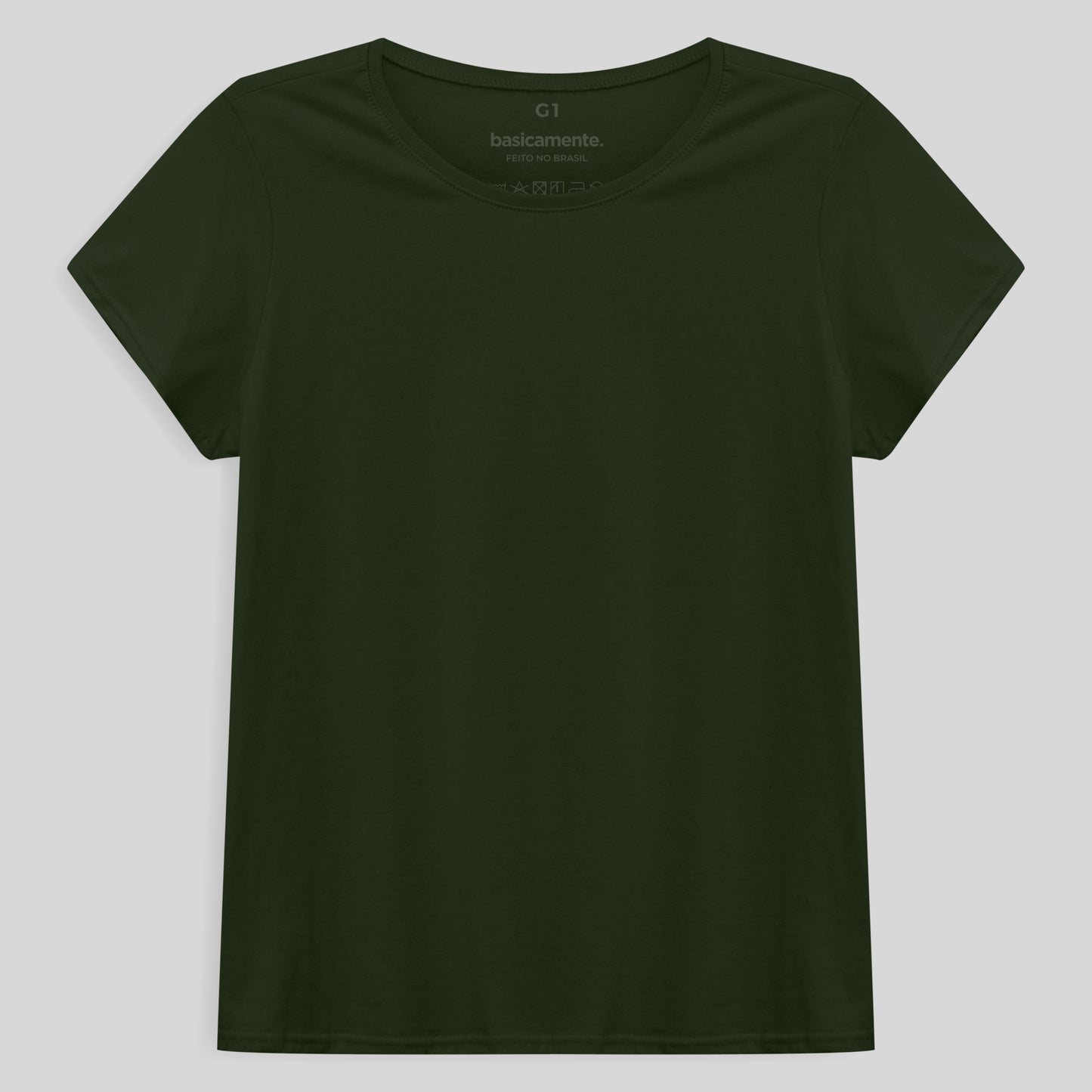 Camiseta Babylook Algodão Premium Plus Feminina - Verde Selva