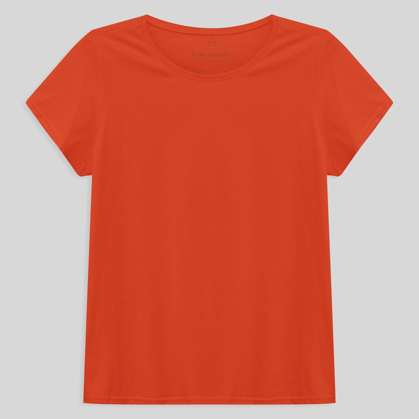 Camiseta Babylook Algodão Premium Plus Feminina - Laranja
