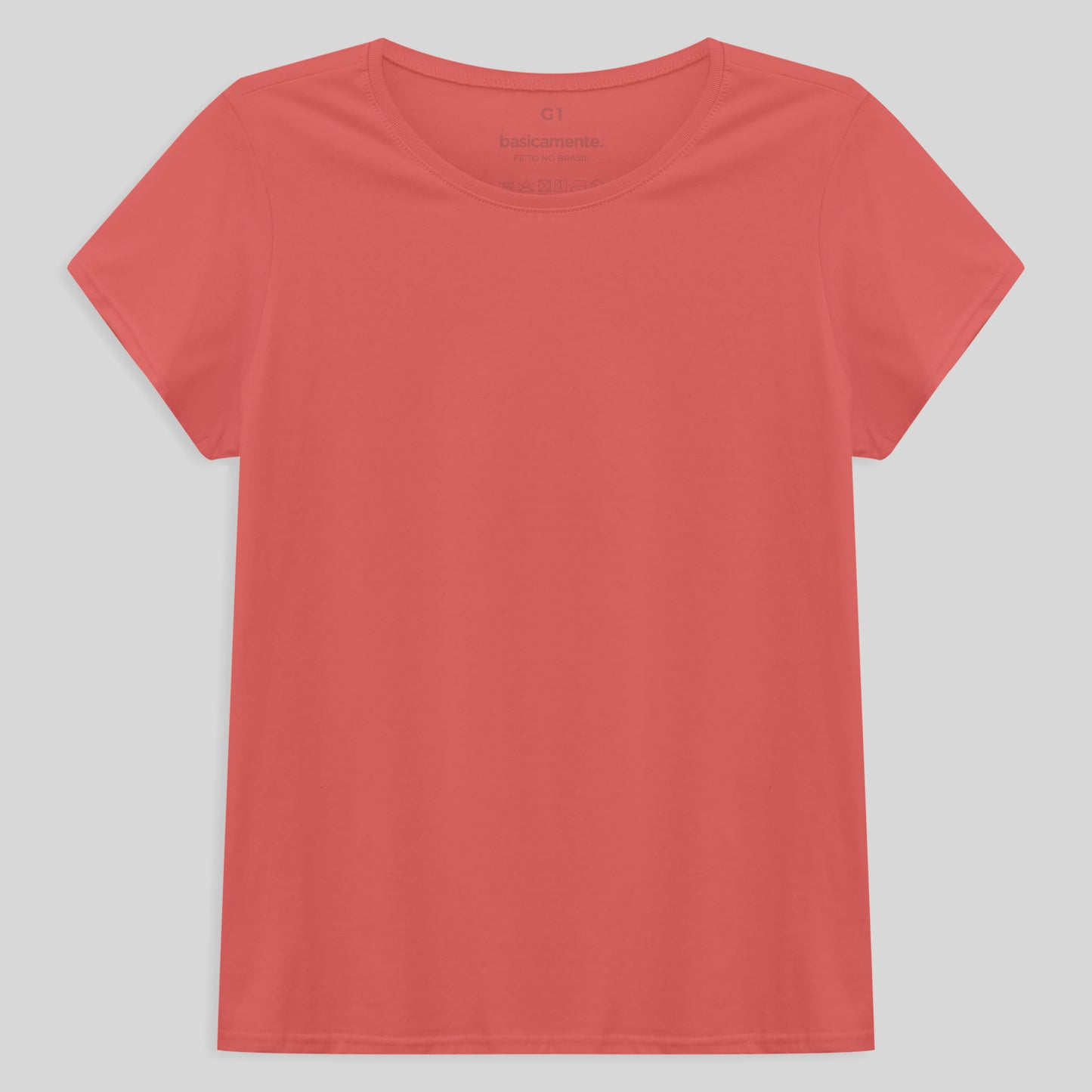 Camiseta Babylook Algodão Premium Plus Feminina - Rosa Chiclete