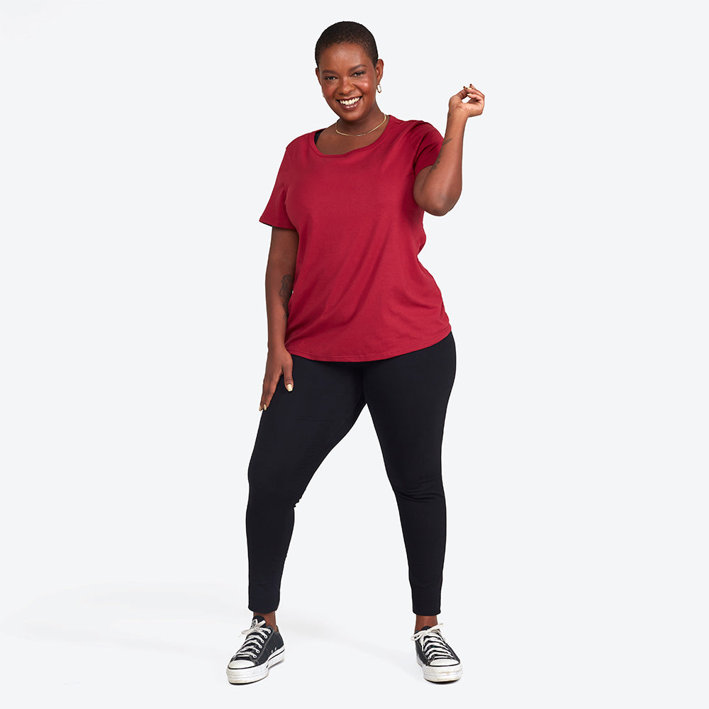 Camiseta Babylook Algodão Premium Plus Feminina - Marsala