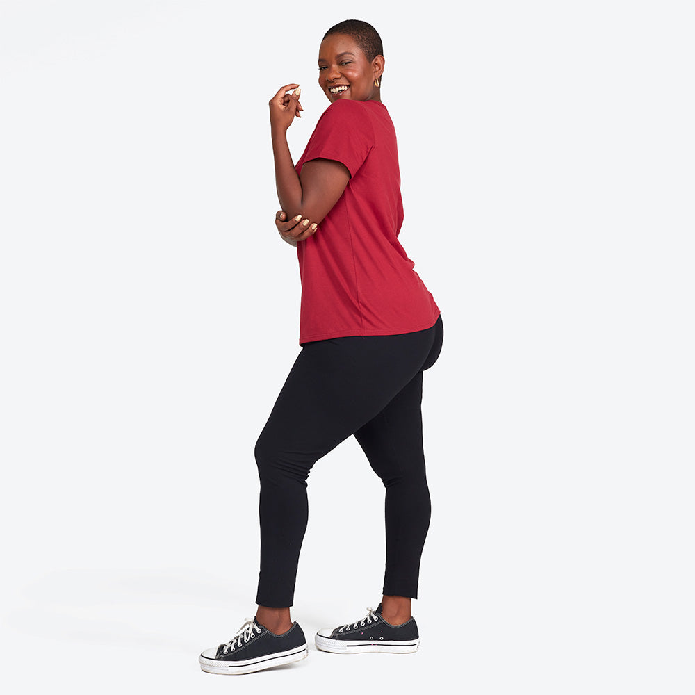 Camiseta Babylook Algodão Premium Plus Feminina - Marsala