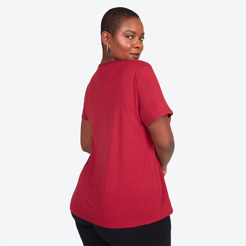 Camiseta Babylook Algodão Premium Plus Feminina - Marsala