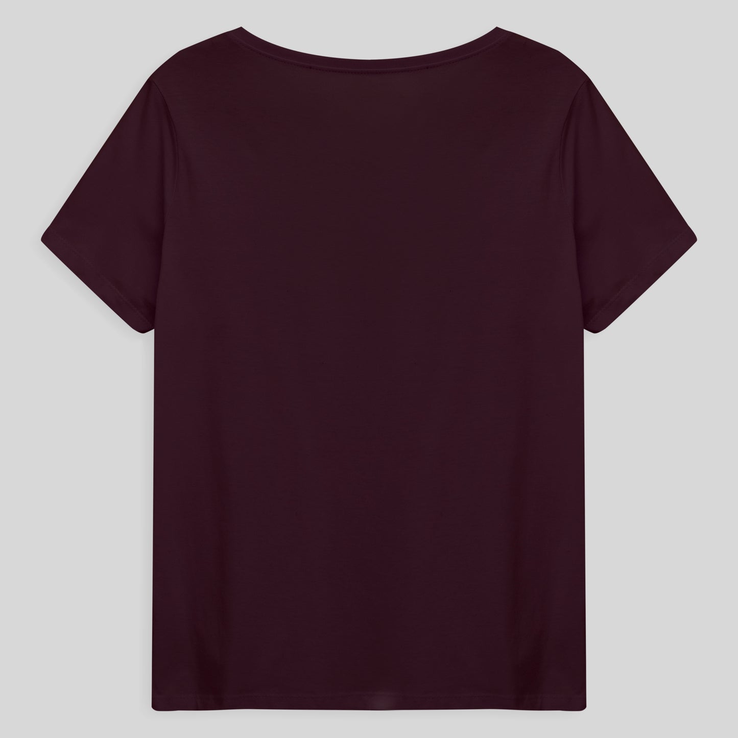 Camiseta Babylook Algodão Premium Gola V Plus Feminina - Vermelho Vinho