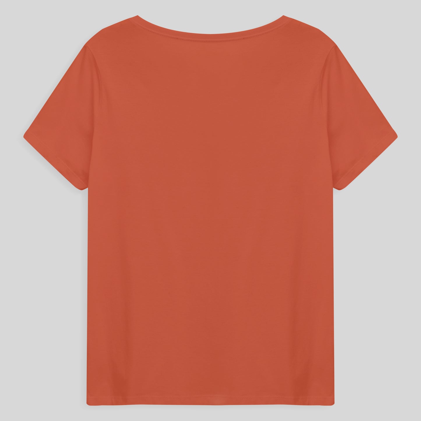 Camiseta Babylook Algodão Premium Gola V Plus Feminina - Laranja Coral