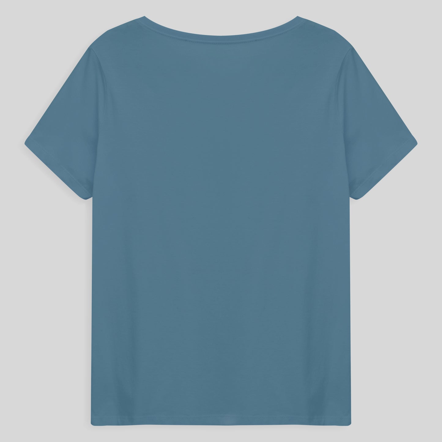 Camiseta Babylook Algodão Premium Gola V Plus Feminina - Azul Celeste