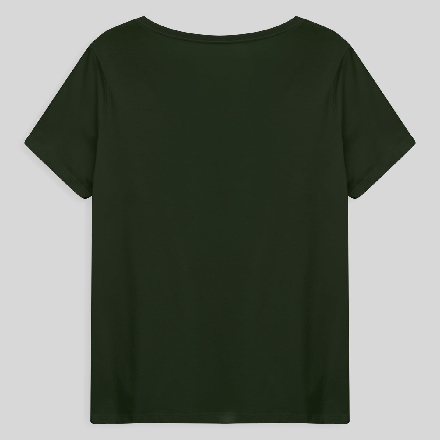 Camiseta Babylook Algodão Premium Gola V Plus Feminina - Verde Selva