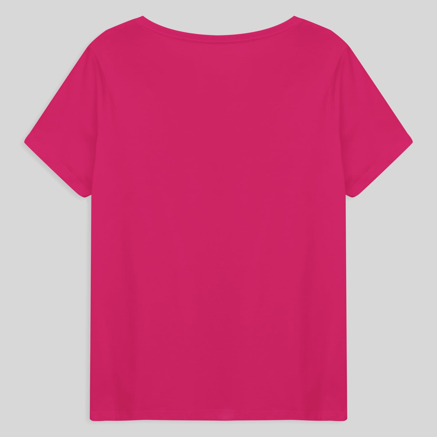 Camiseta Babylook Algodão Premium Gola V Plus Feminina - Pink