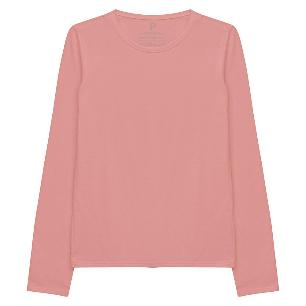 Camiseta Slim Manga Longa Feminina - Rose