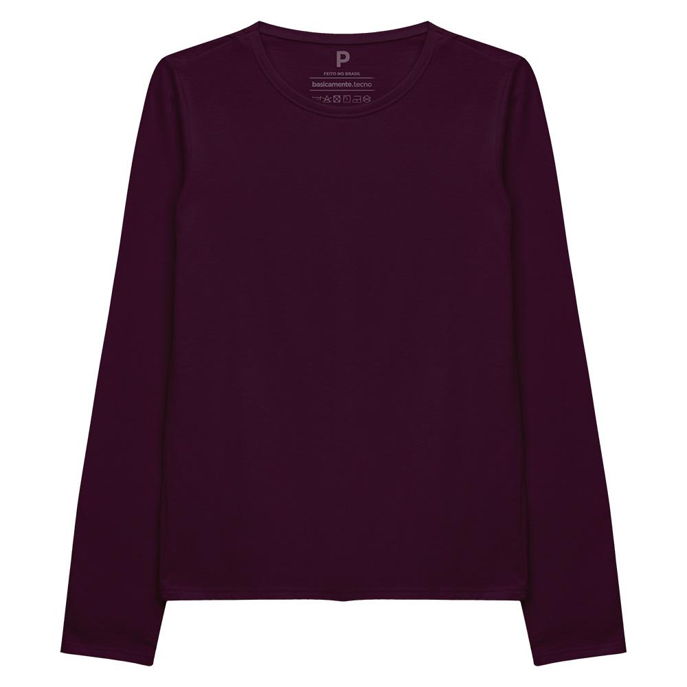 Camiseta Slim Manga Longa Feminina - Wine