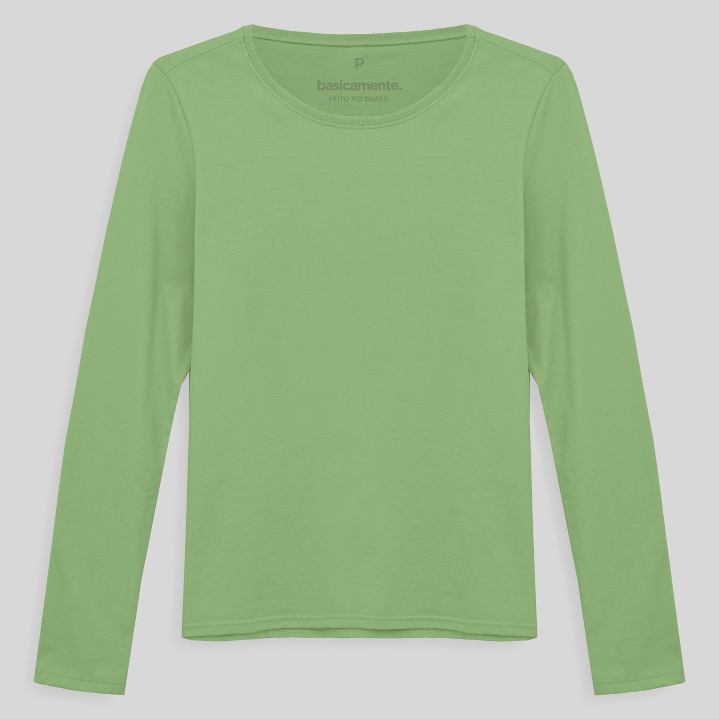 Camiseta Slim Manga Longa Feminina - Verde Jade