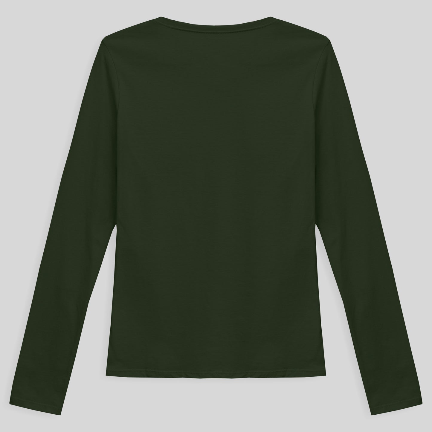 Camiseta Babylook Algodão Premium Manga Longa Gola V Feminina - Verde Selva