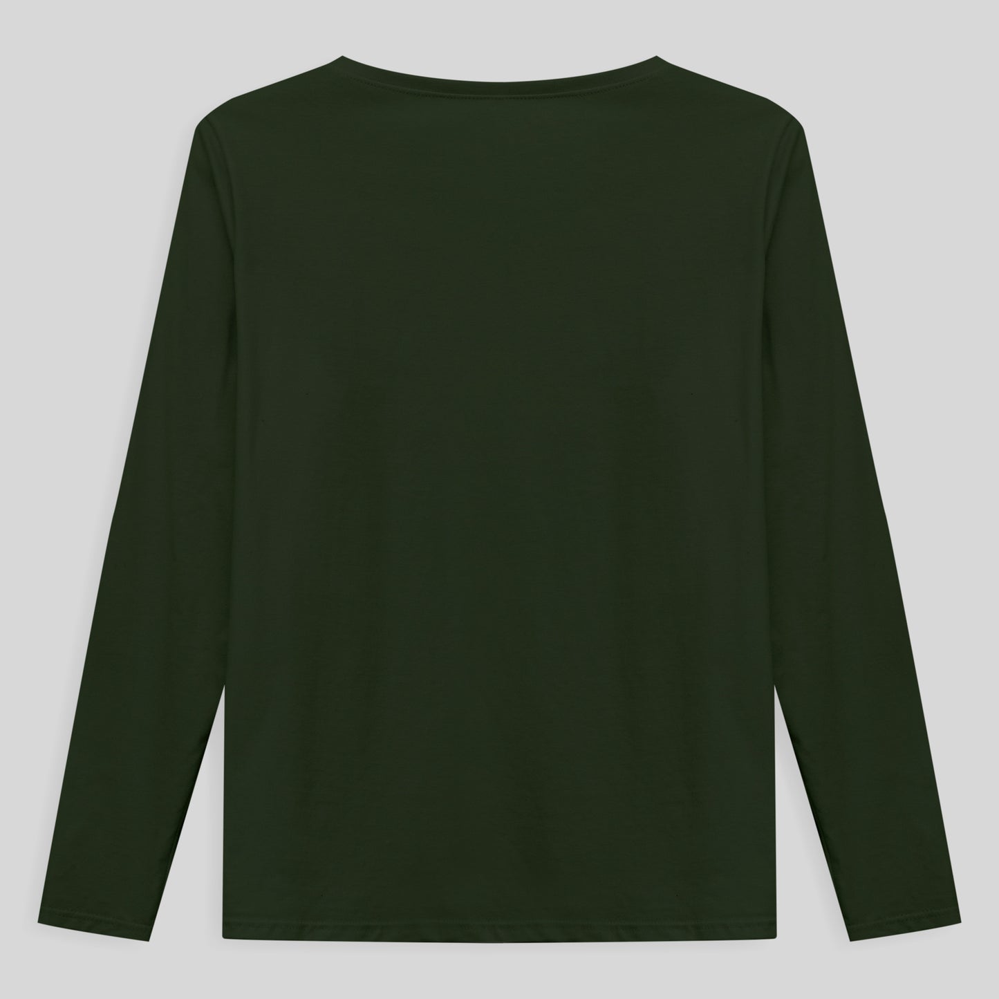 Camiseta Slim Gola V Manga Longa Plus Feminina - Verde Selva