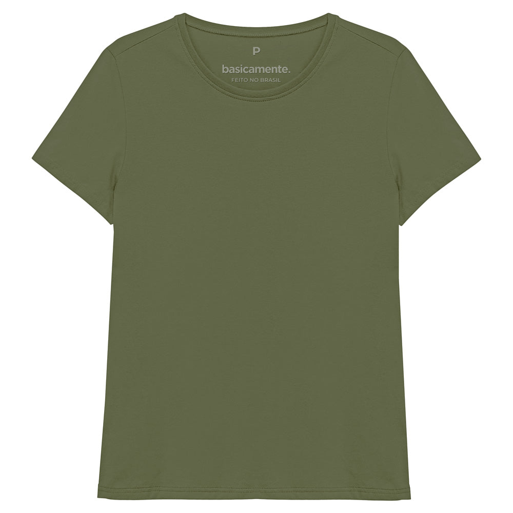 Camiseta Básica Feminina - Verde Militar