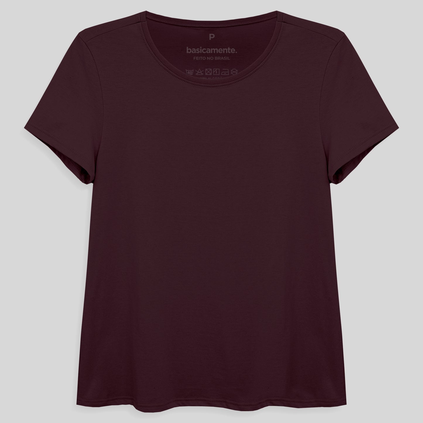 Camiseta Básica Feminina - Vermelho Vinho