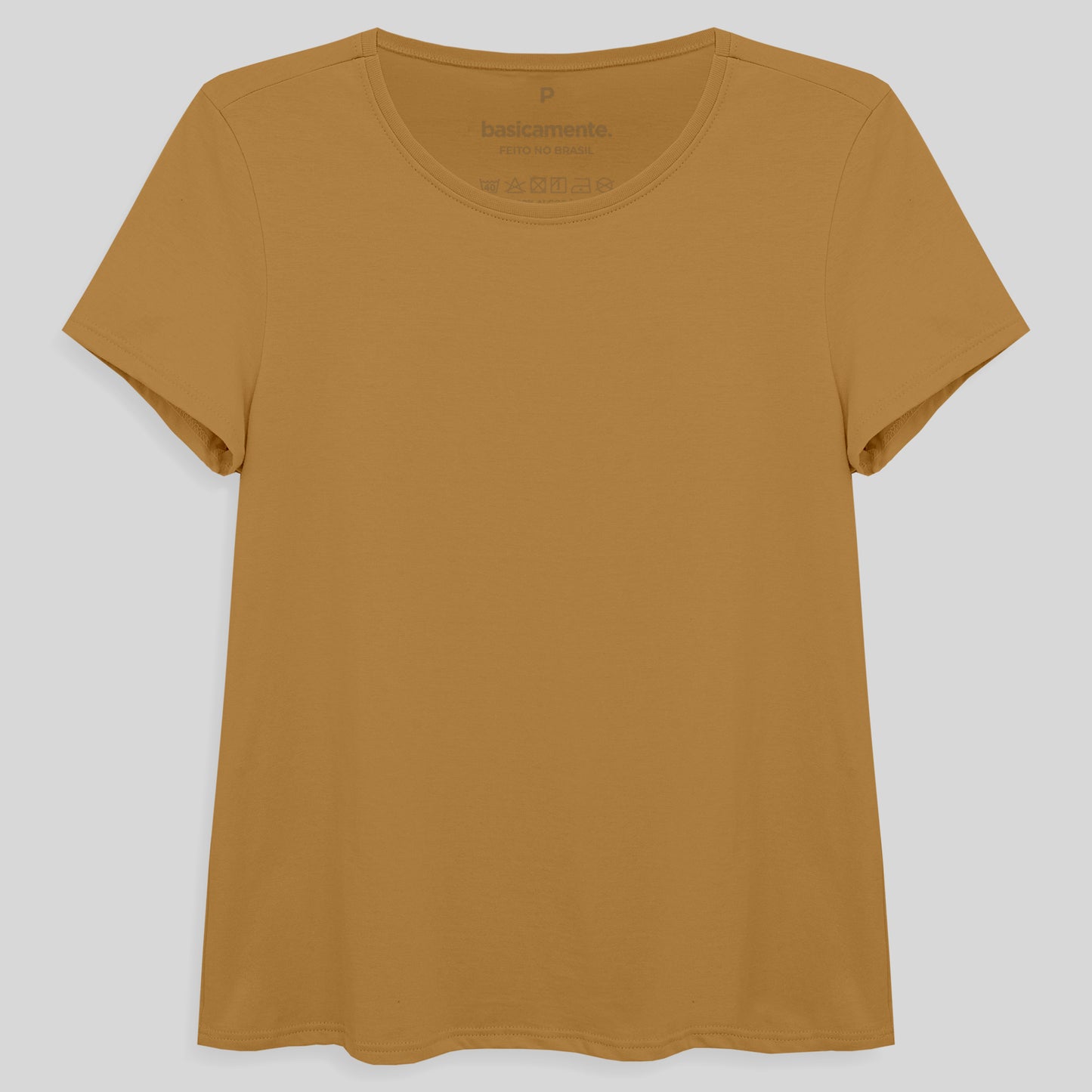 Camiseta Básica Feminina - Ocre