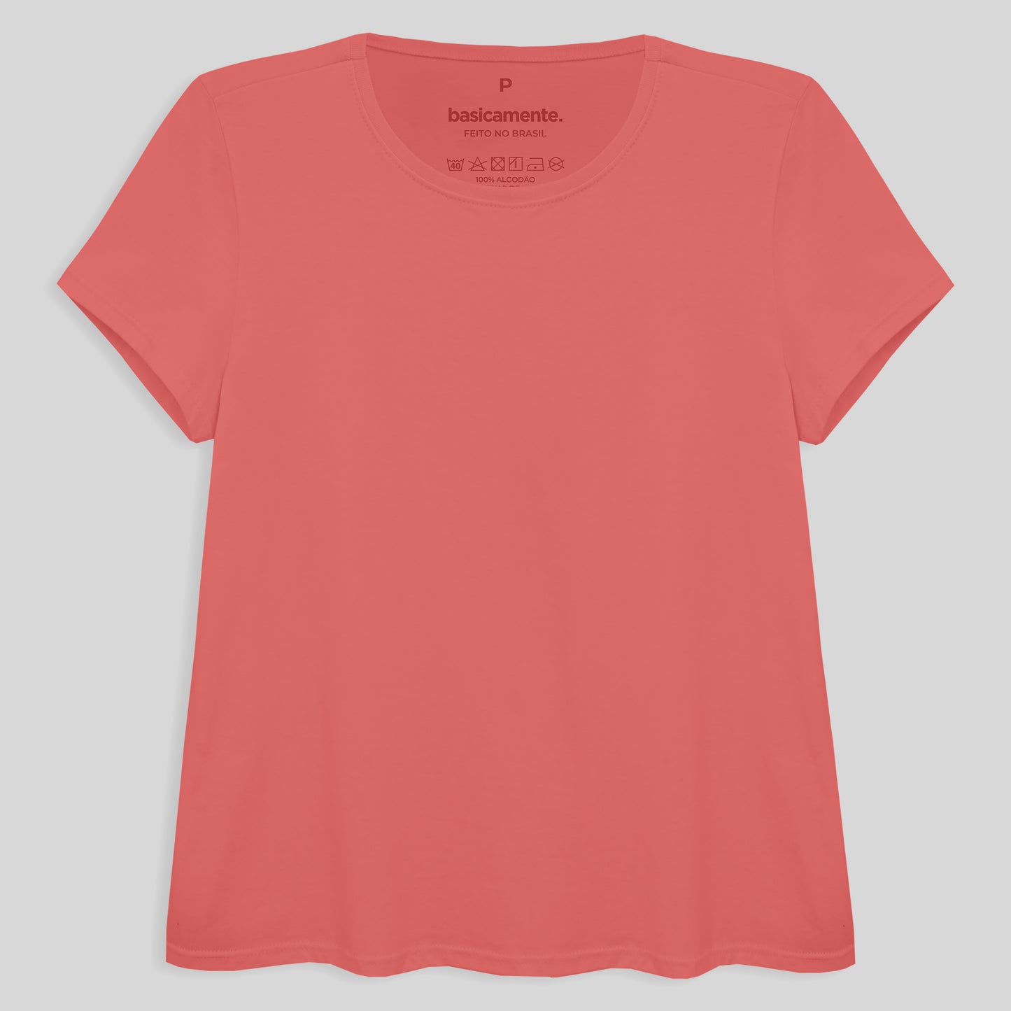 Camiseta Básica Feminina - Rosa Chiclete