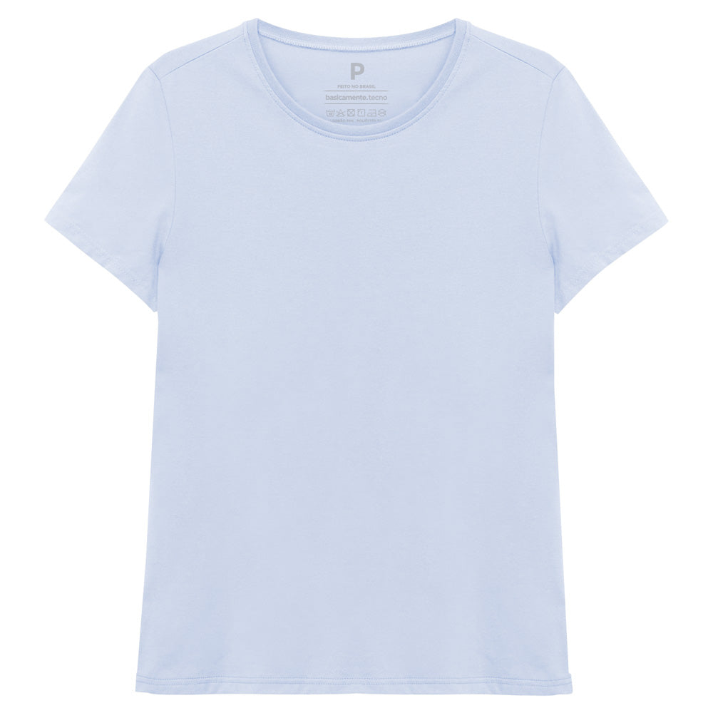 Camiseta Básica Feminina - Azul Capri