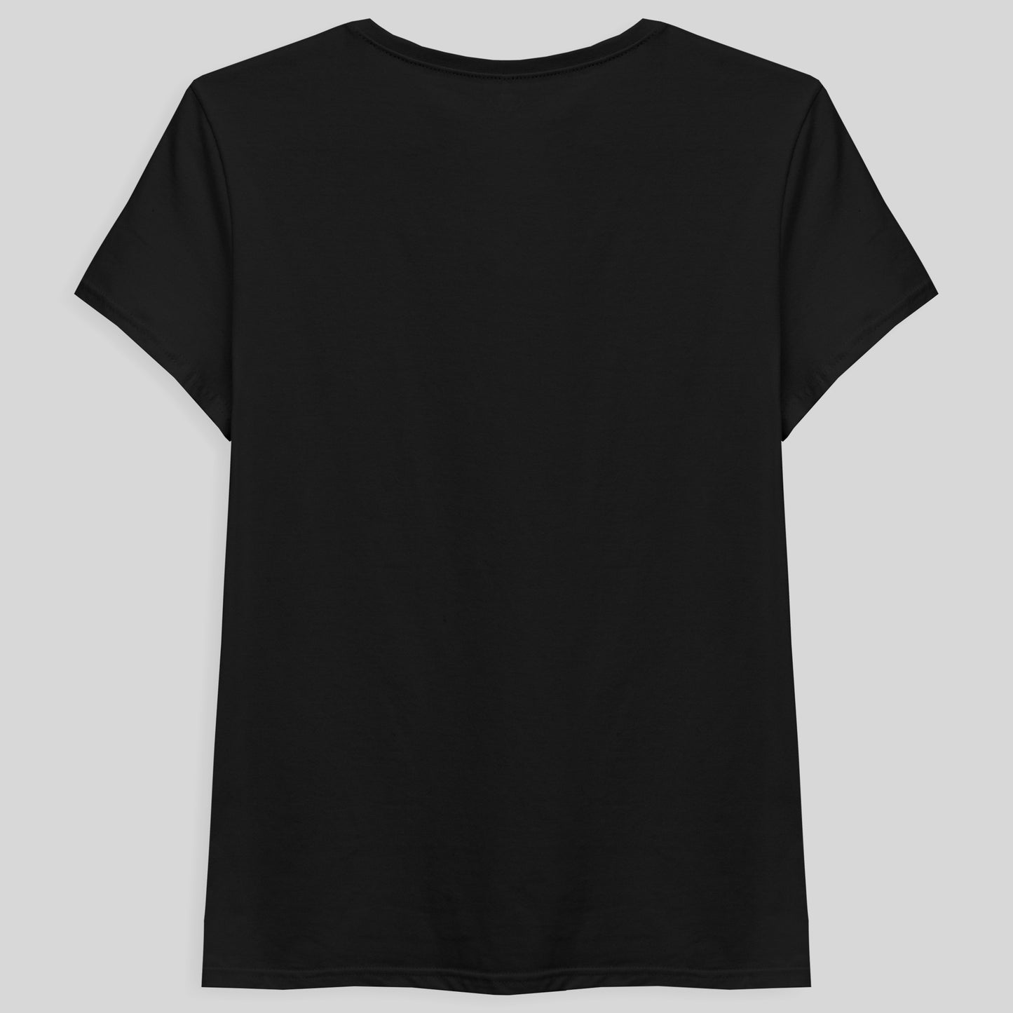 Camiseta Básica Gola V Feminina - Preto